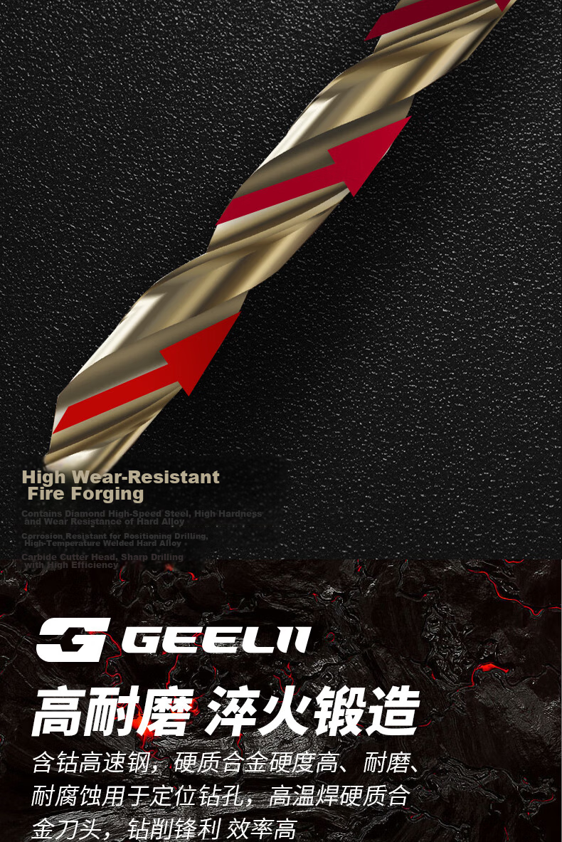 GeeLii Cobalt Twist Drill Bit Set Stainless Steel Metal Punch Impact Drill Bits 5.5mm 10 Pieces 56213 5