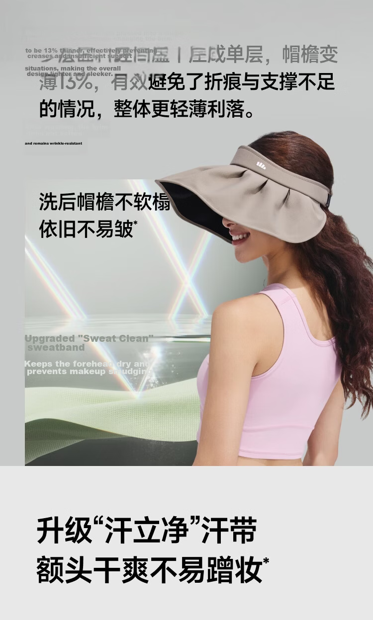 Beneunder Women's Black Gel Shell Sun Hat, Portable Visor Cap with Wide Brim for Face-Slimming BM017 10