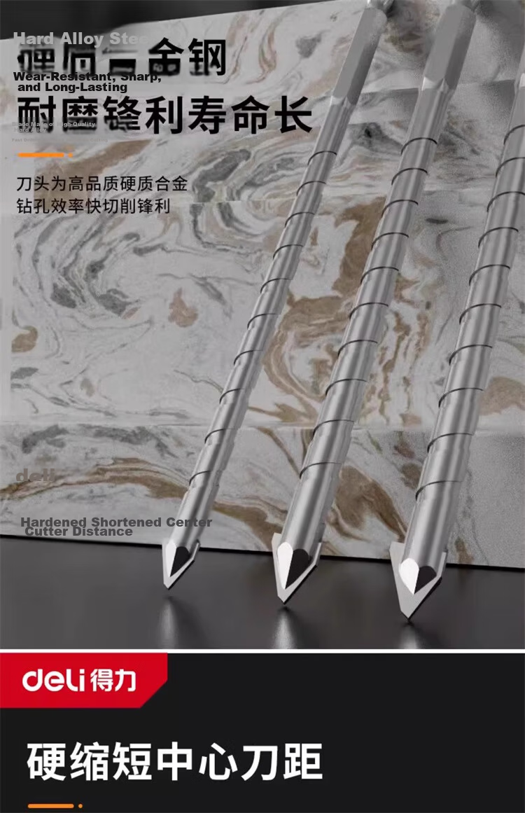 Deli Extended Alloy Eccentric Drill Bit for Dry Drilling Tiles Glass Marble Concrete [6mm] 1 Piece 4