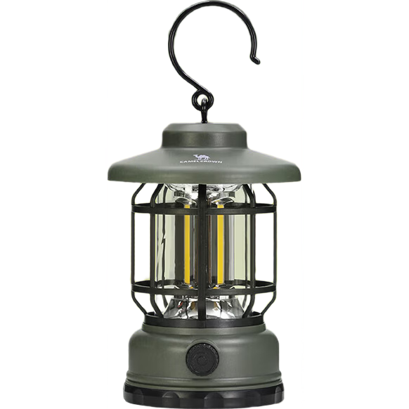 CAMELJEANS Vintage Lantern Outdoor Camping Light Long-lasting High Power Rechargeable Camping Lamp 9649 Black