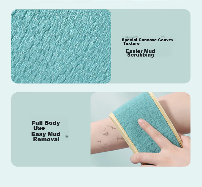 Baoshi Double-Sided Bath Scrubbing Towel Exfoliating Body Scrub Cloth Deep Cleansing Back Scrubber 7