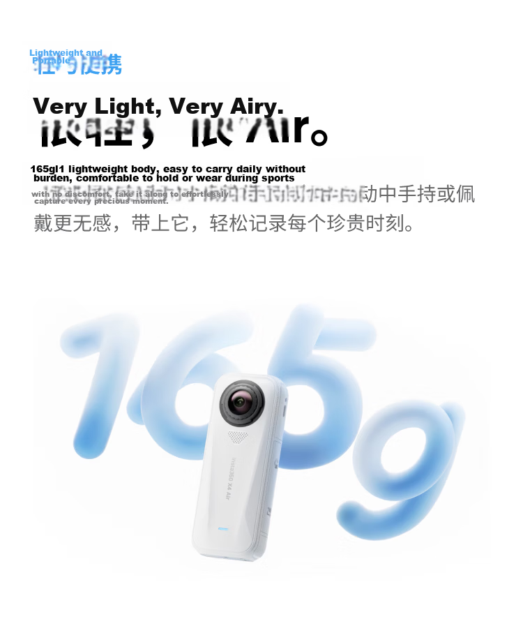 Insta360 X4 Air 8K Panorama Sports Camera Lightweight Portable HD Stabilized Handheld Pocket Camera Standard Package Graphite Black 4