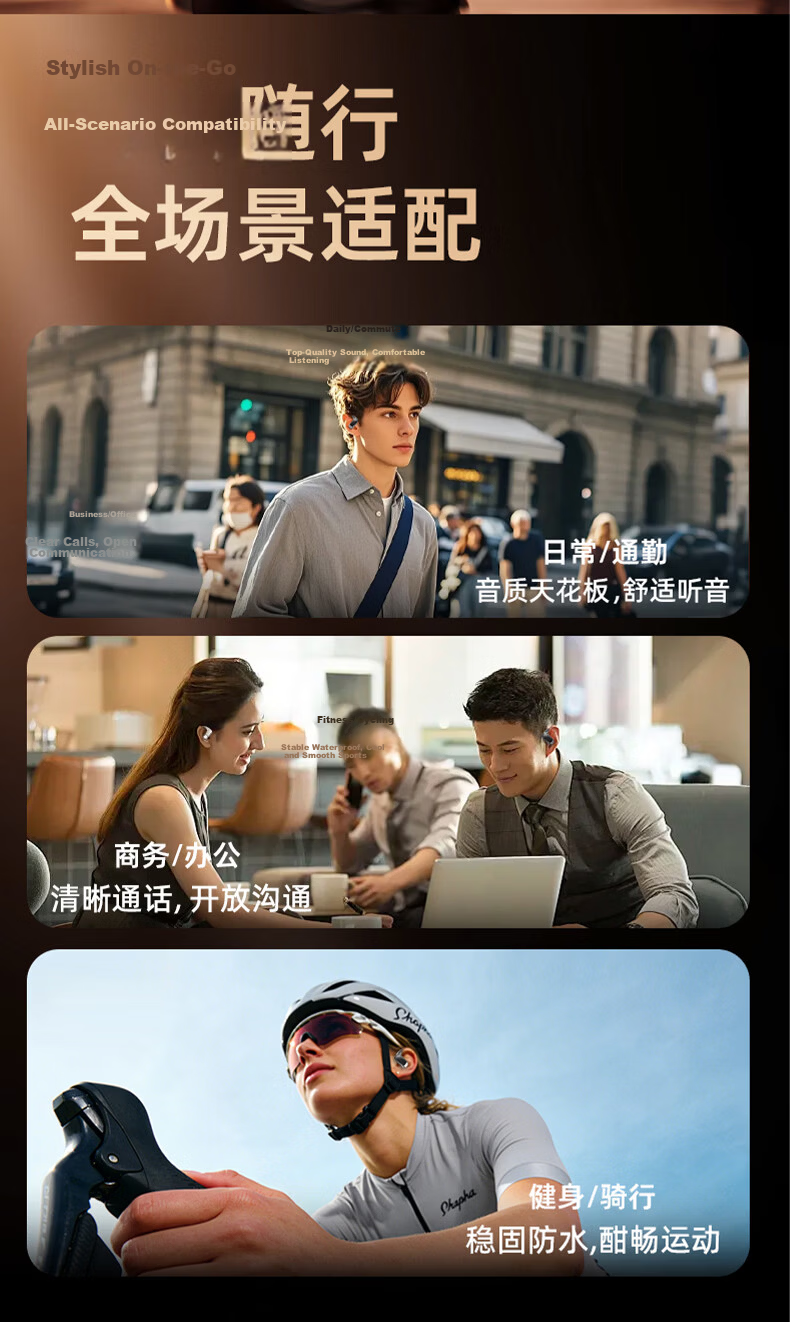 MONOISE G2 Bluetooth Earbuds Ear-Hook Style AI Translation Real-Time Simultaneous Interpretation Wireless Recording Noise-Cancelling Long Battery Life Sports Music 26