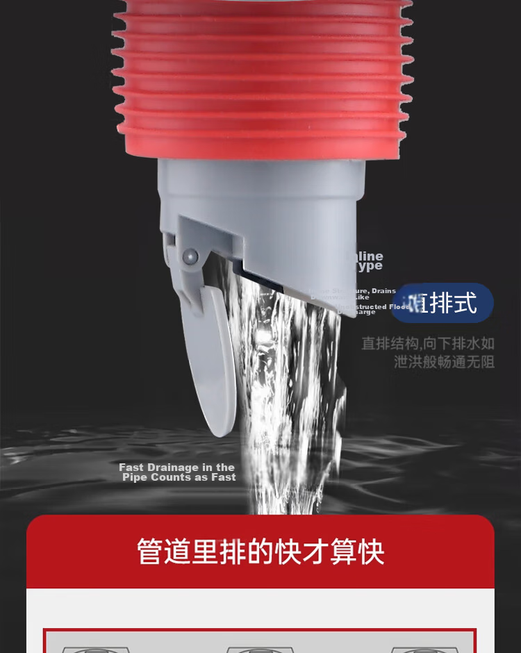 DU PONT Drain Anti-Odor Device, Kitchen Drain Tee Connector, Sealing Plug for Drainage Pipe, PJ035SW 12