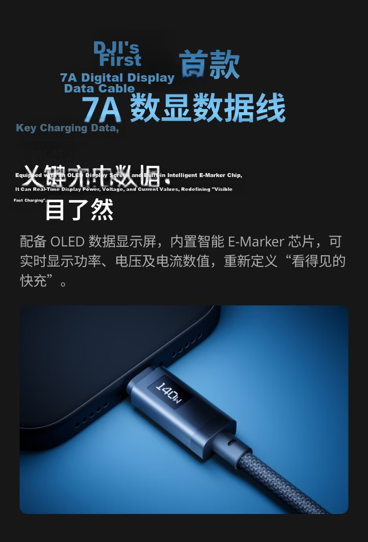 DJI Power 140W GaN Charger Multi-Port Fast Charging Compatible with Multiple Devices Smart Screen Charger 6