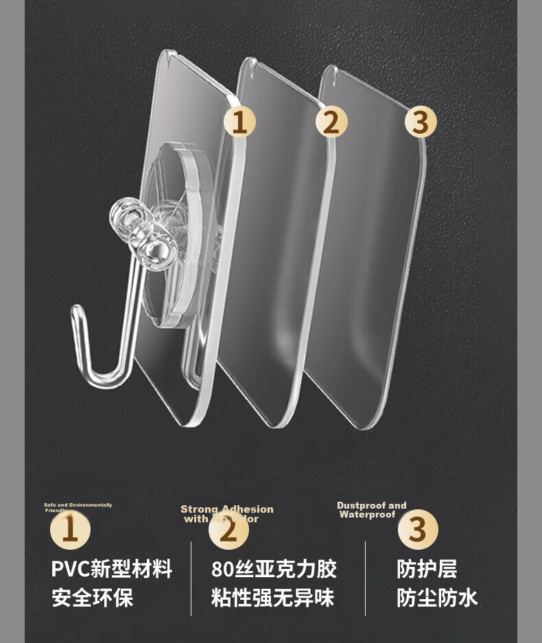 Bingyou Shelf Support 12 Pieces, No Drilling Required Shelf Support, Wardrobe Triangle Bracket, Adhesive Fixed Weight-Bearing Support, Sticky Clip, Cabinet Layering 7