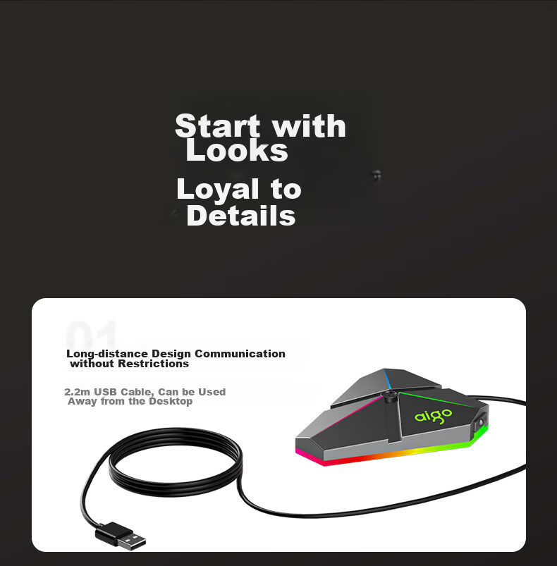 Aigo K11 Gaming Microphone USB Computer Microphone Desktop Microphone for PC Laptop Online Classes Live Streaming Recording Video Conferencing E-sports Voice Condenser Mic 13