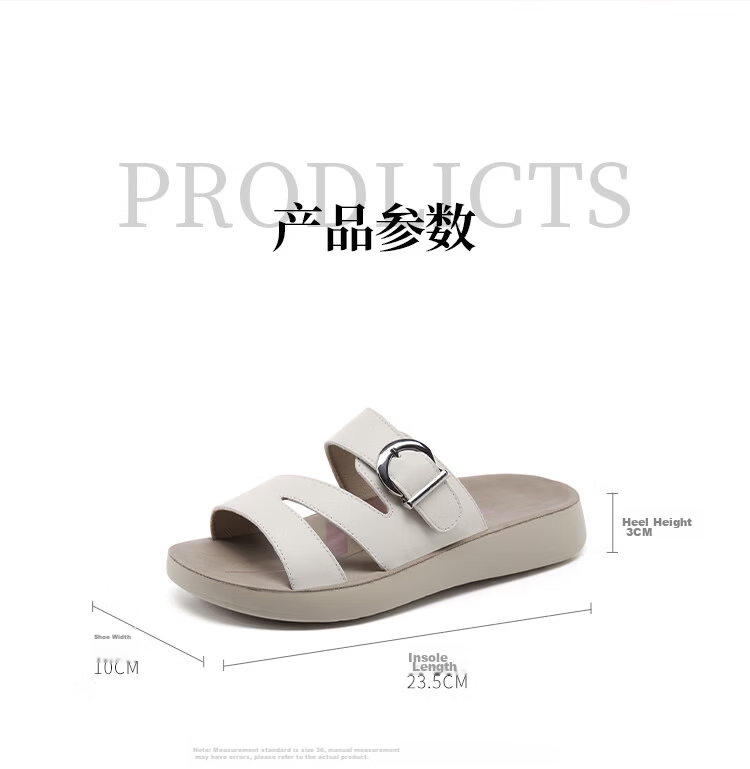 Red Dragonfly Women's Thick Sole Birkenstock Style Slide Sandals Soft Sole Non-Slip Beach Shoes WTK265081 Off-White Size 37 7