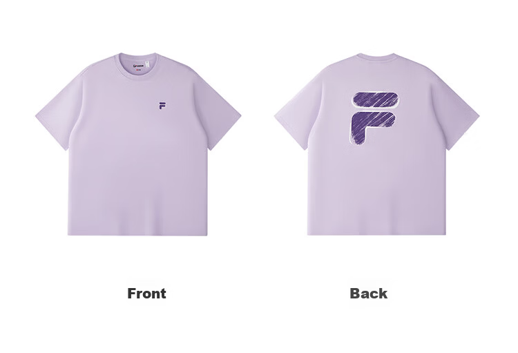 FILA FUSION Fashion Brand Zhang Hao Couple Knit Short Sleeve Shirt 2026 Spring Casual Loose Pure Cotton T-Shirt 122