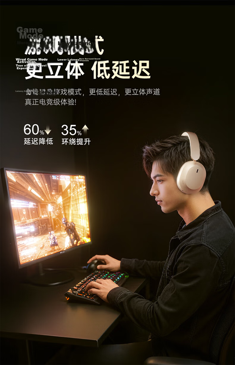 KINYO S-Level Deep Noise Cancelling Bluetooth Over-Ear Headphones Active Noise Reduction Wireless Music Headset Sleep Noise Isolation 23