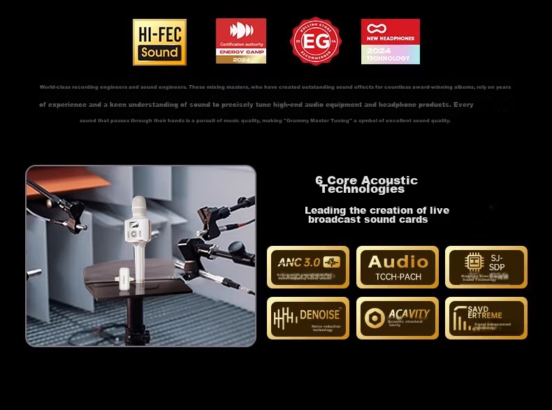 KINYO JINYA Hot-Selling 100K+ Ultra-Loud Microphone Speaker All-in-One KTV Karaoke Microphone Speaker with Mobile Sound Card for Live Streaming Home Outdoor Singing KARAOKE H100 8
