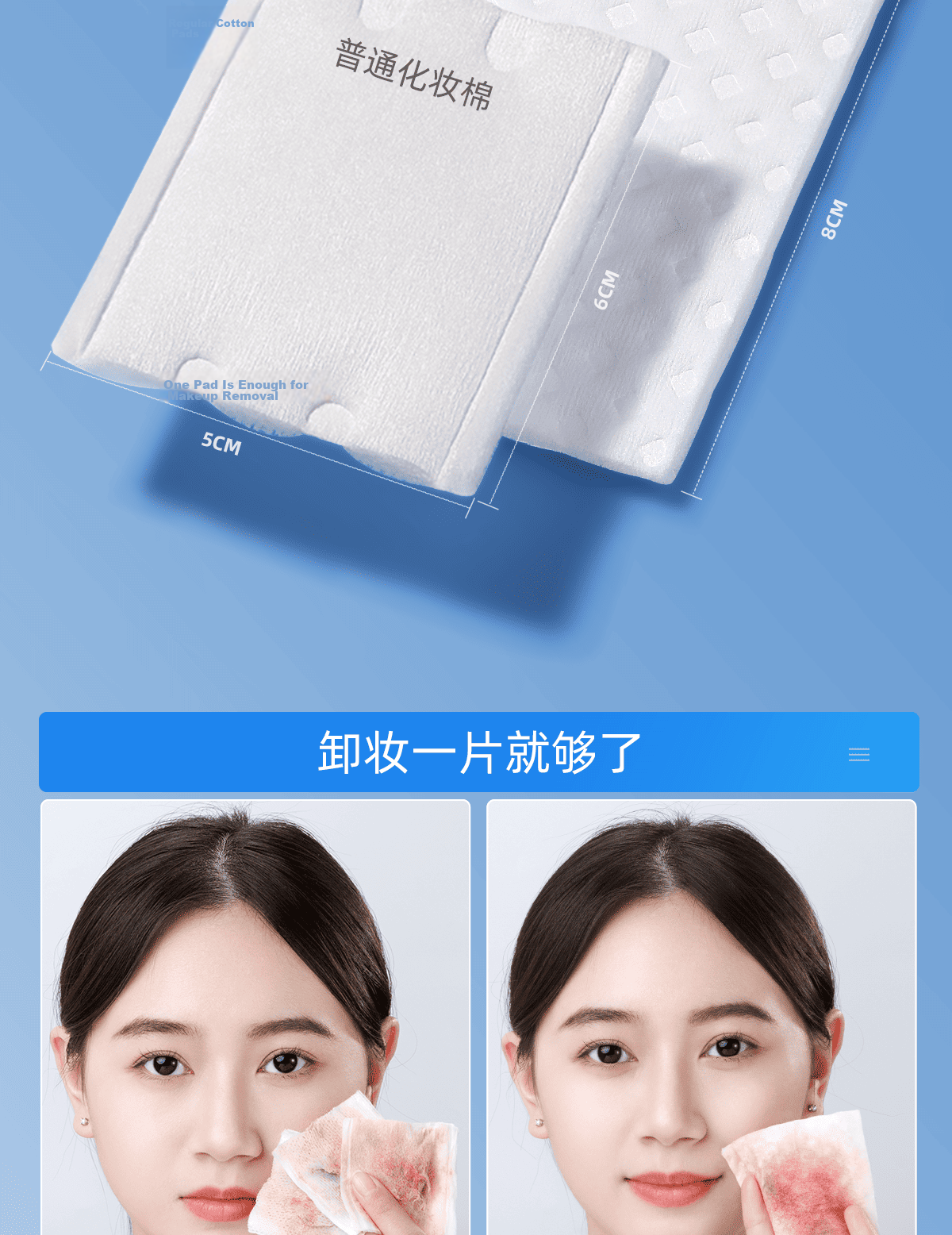 Oeiez Pore-Opening Wet Cotton Pads, Makeup Remover Cotton, Stretchable Wet Compress Pads for Face, Water-Saving Facial Compress, 80 Pieces 5