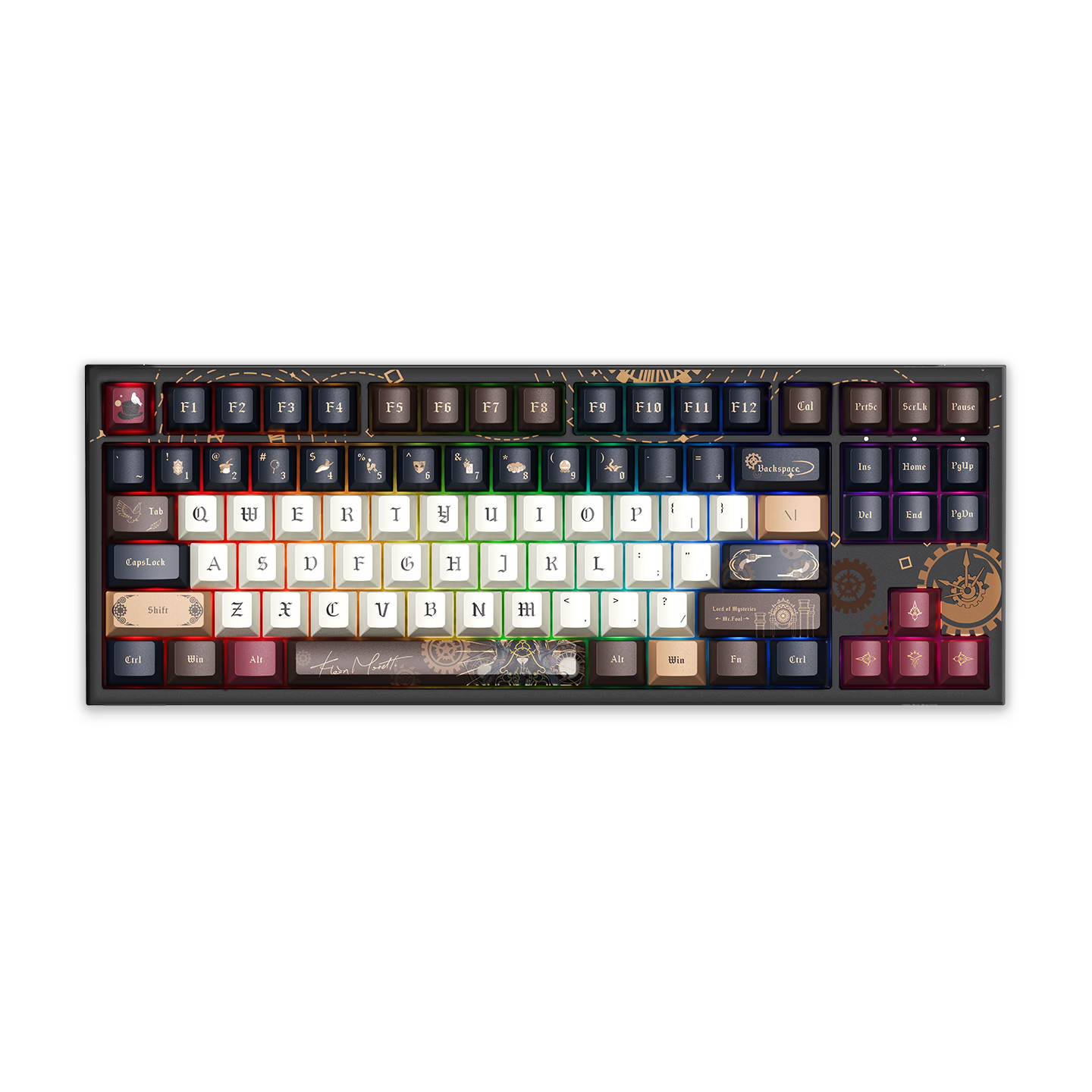 AKKO 5087 V5 The Master of Secrets Limited Edition Three-Mode Bluetooth Mechanical Keyboard Wired High-Style Female Laptop Office Wireless External Keyboard Gasket Structure 88-Key