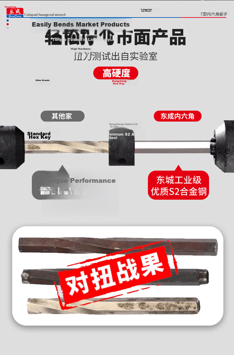 Dongcheng T-Handle Flat Head Hex Key Wrench 10mm Household Hex Screwdriver 5