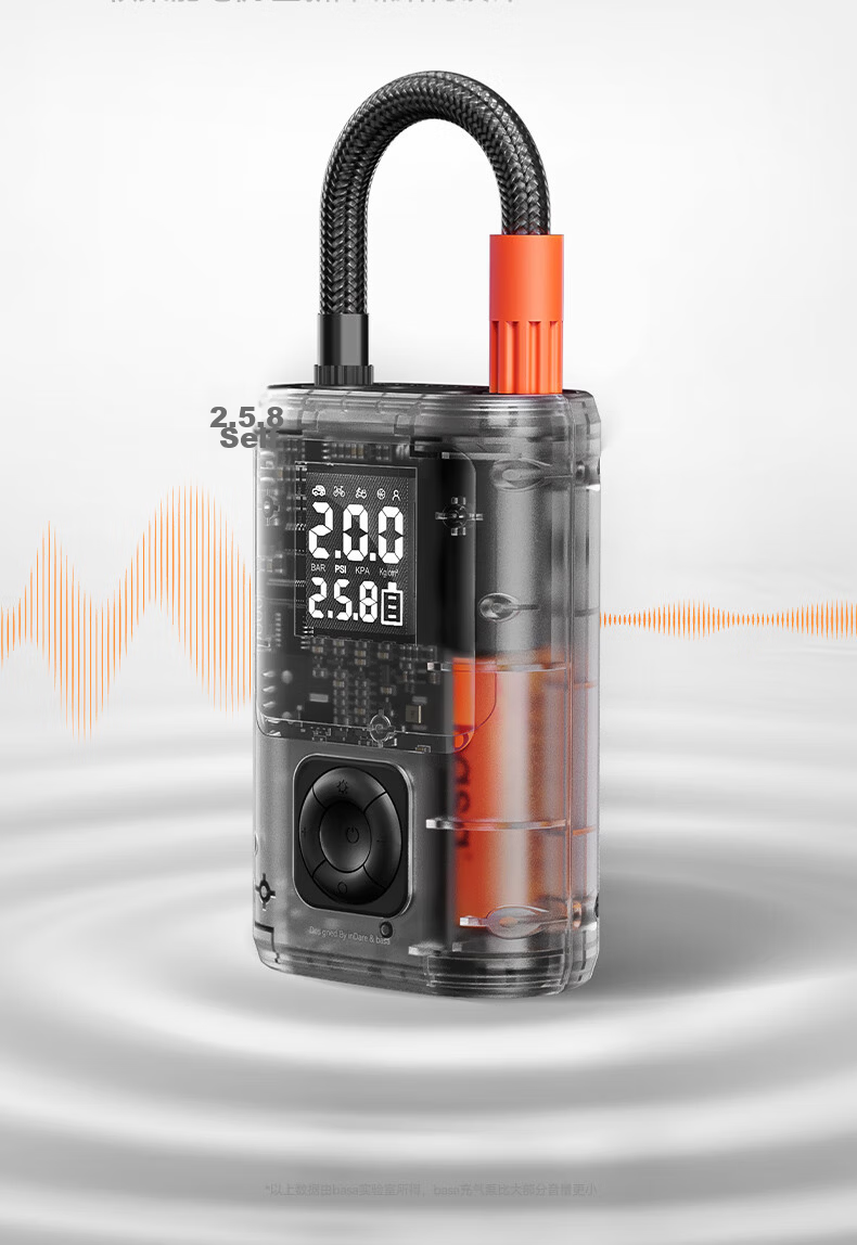 Basa Wireless Car Inflator Pump Electric Tire Air Compressor for Cars, Road Bikes, Pressure Measurement Compatible with Xiaomi 16