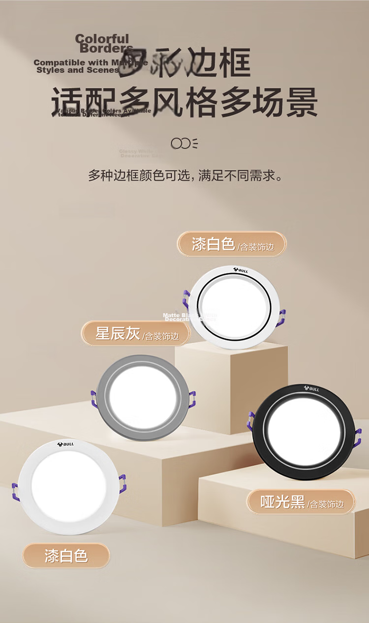 BULL LED Metal Downlight MT-K4R5A-AS White Paint 4.5W 3-inch 4000K Warm White Light Cutout 70-80mm 3