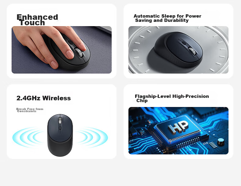 HP M231SE Wireless Silent Mouse Silent Office Study DPI Adjustable Laptop Unisex Compact Portable Champagne Gold USB Receiver Interface 4