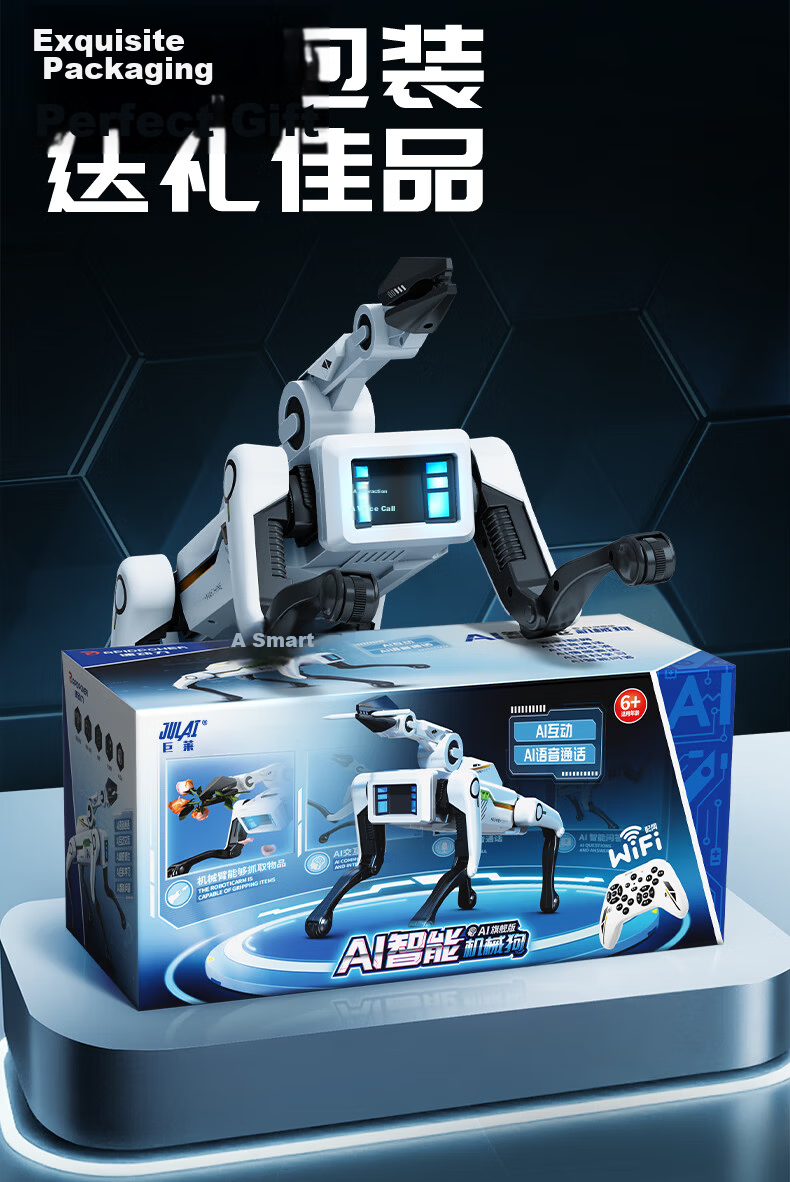 Julai Smart AI Calling Robot Dog Early Education Toy Remote Control Car Programming Stunt Gift for Boys and Girls Birthday New Year 18