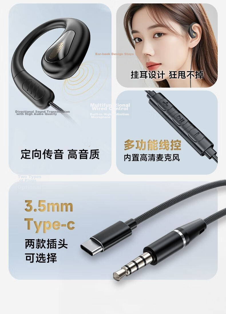 KOVOL [Over 50,000 Sold] Wired Computer Headphones, Non-In Over-Ear Style for Sports, Running, Karaoke, E-Sports, Live Streaming, Head-Mounted USB Computer Phone Laptop 3.5mm Round Headset 4