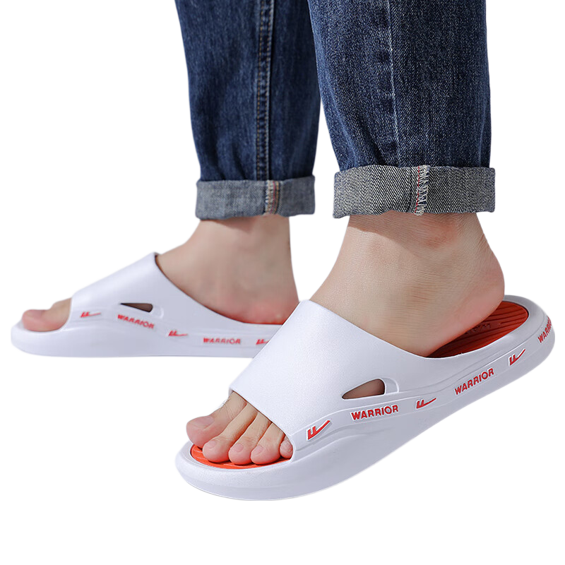 Huili Soft Cushion Thick-Soled Men's Sports Indoor And Outdoor Wear-Resistant Non-Slip Sandals HL3992 White Orange Size 44-45
