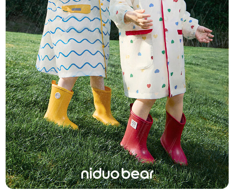 Nido Bear Kids Rain Boots Baby Non-Slip Waterproof Shoes Boys Girls School Shoes YX2518 Size 17 3