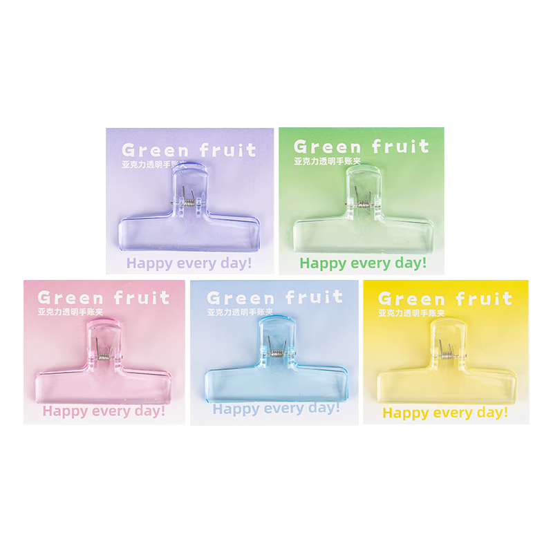 TIANSE 5 Transparent Clips, Ins Style File Folder, Acrylic Planner Clip, Long Tail Clip, Student Office Exam Paper Clip, Triangle Clip, TS-5819 (Without Sticker)