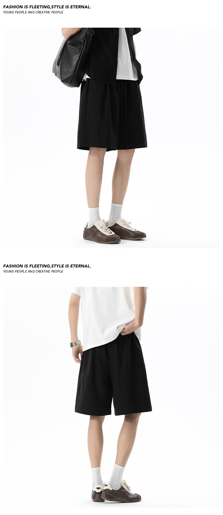 POUM Japanese Style Linen-Like Men's Summer Thin Breathable Casual Cool Five-Point Shorts HK26327 Coffee Color 2XL 8