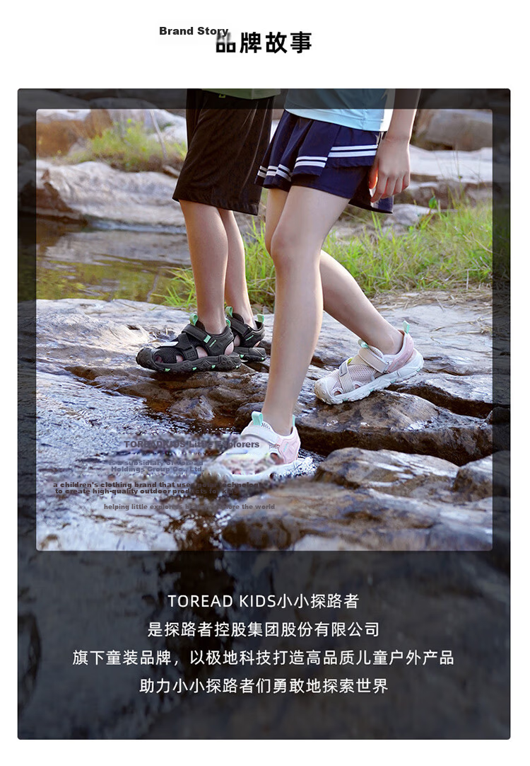 TOREAD Special Fund Children's Sandals for Boys And Girls, Big Kids' Shoes Summer Style Non-Slip Closed-Toe Beach Shoes Navy Blue White Size 33 24