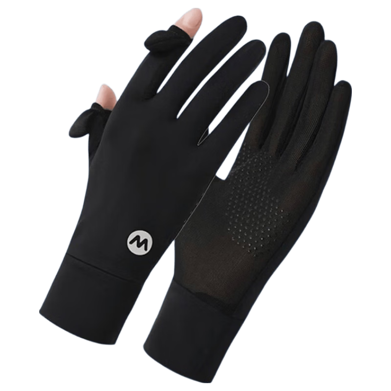 Bejirog Women's Summer UV Protection Sun Gloves Ice Silk Fingerless Touchscreen Outdoor Non-Slip Cycling Driving Thin Gloves