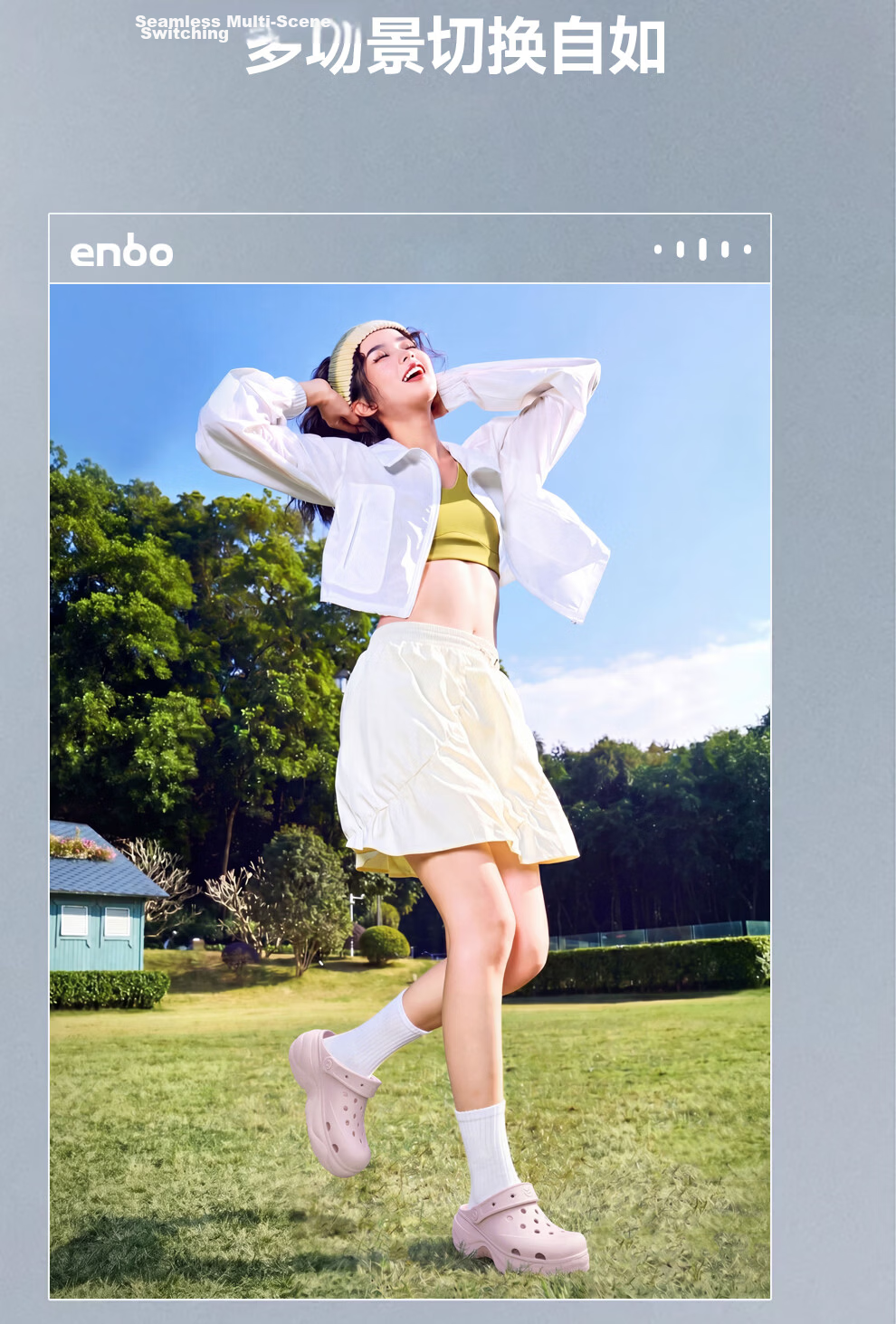 ENBO Croissant Hole Shoes Women's Dopamine Versatile Thick Sole Height Increasing Sandals Outdoor Slippers Beach Shoes Peach Pink 37 12
