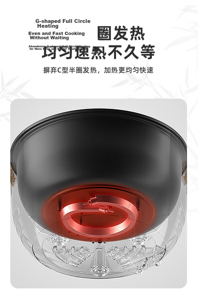 Bear Electric Cooking Pot Small 2-3 Person Hot Pot Electric Cooker Dormitory Instant Noodle Multi-Function Electric Heating Pot 3L Stew Steam Cooker with Steamer Basket DRG-D30X8 19