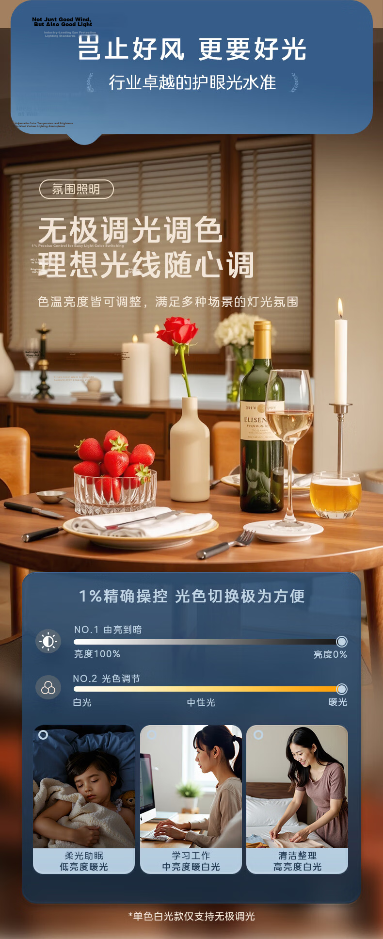 Midea Ceiling Fan Light Integrated Fan Lamp LED Invisible Fan Air Conditioner Partner Eye Protection Light for Dining Living Bedroom Sleep 6