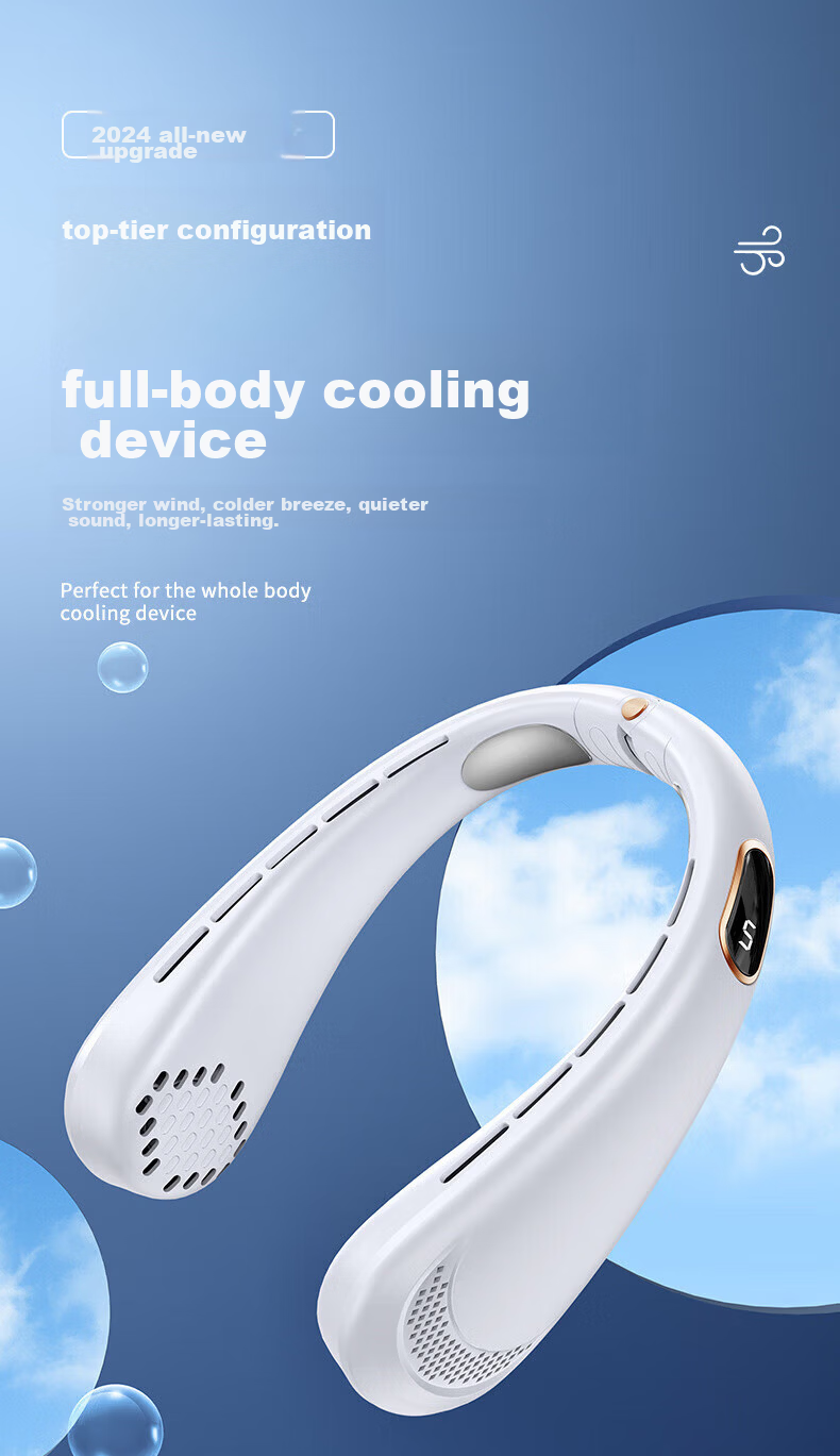 KOVOL [Top Ranked] Neck-Hanging Fan, Small Portable Desk Fan, Long Battery Life, Personal Neck-Hanging Fan for Dormitory Cooling, Electric Fan for Temperature Reduction, Corporate Gift Customizatio 6