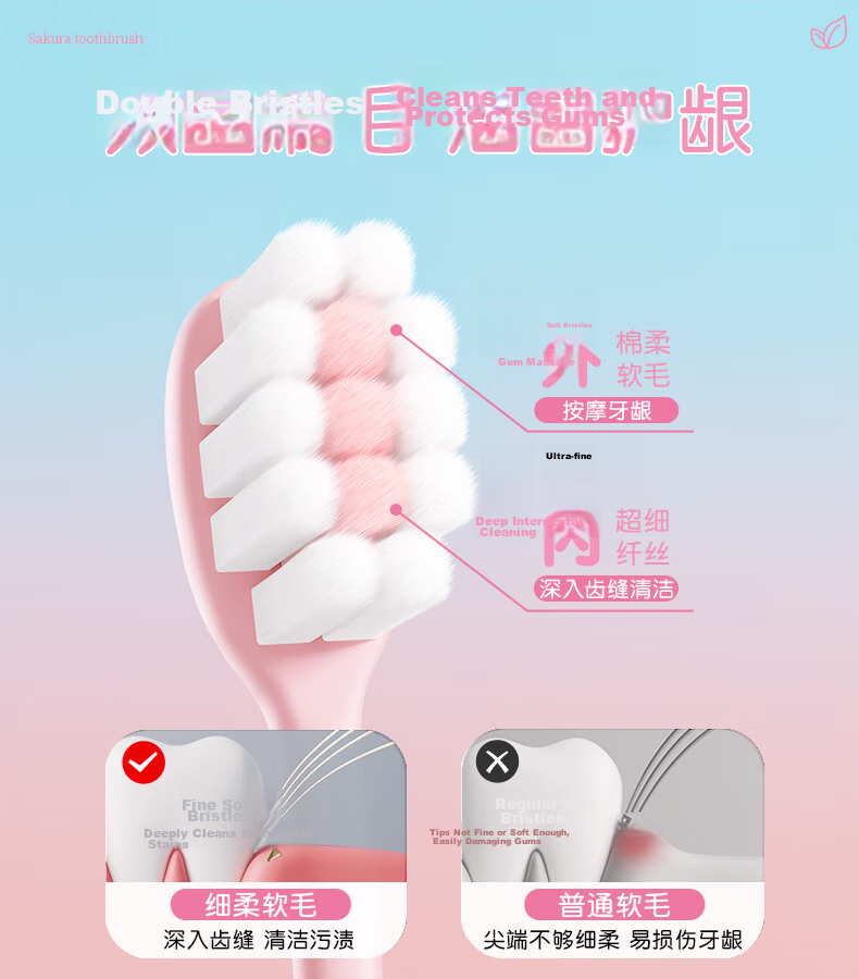 PROTEFIX Adult Anti-Allergy Toothbrush Wide Head Ultra Soft Cotton-Like Bristles Teeth Cleaning Family Pack 1 Tub 8 Pieces 4