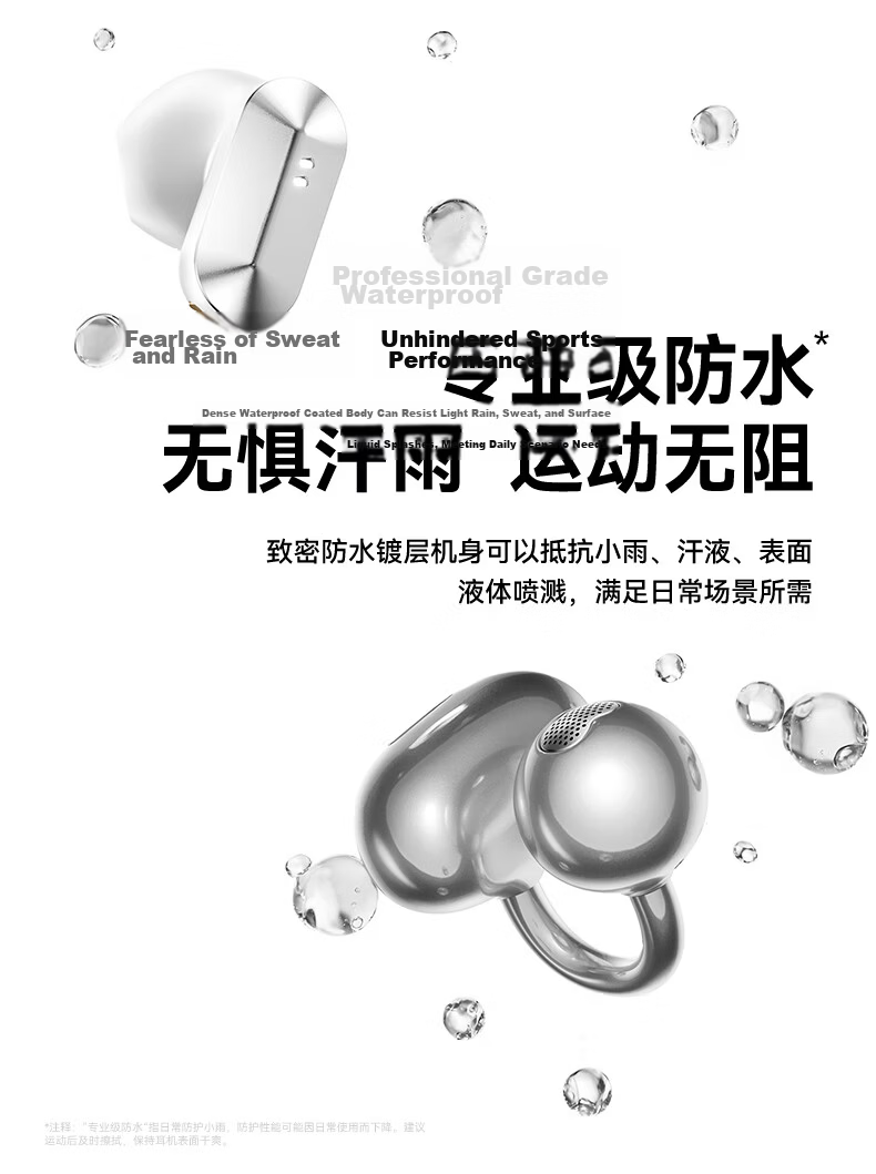 Jinyun [2026 Latest Model | Berlin Sound] Bluetooth Ear Clip Semi-In-Ear Dual Earphones 2-in-1 Ultra-Long Battery Life Comfortable for Long Wear AI Translation A30 29