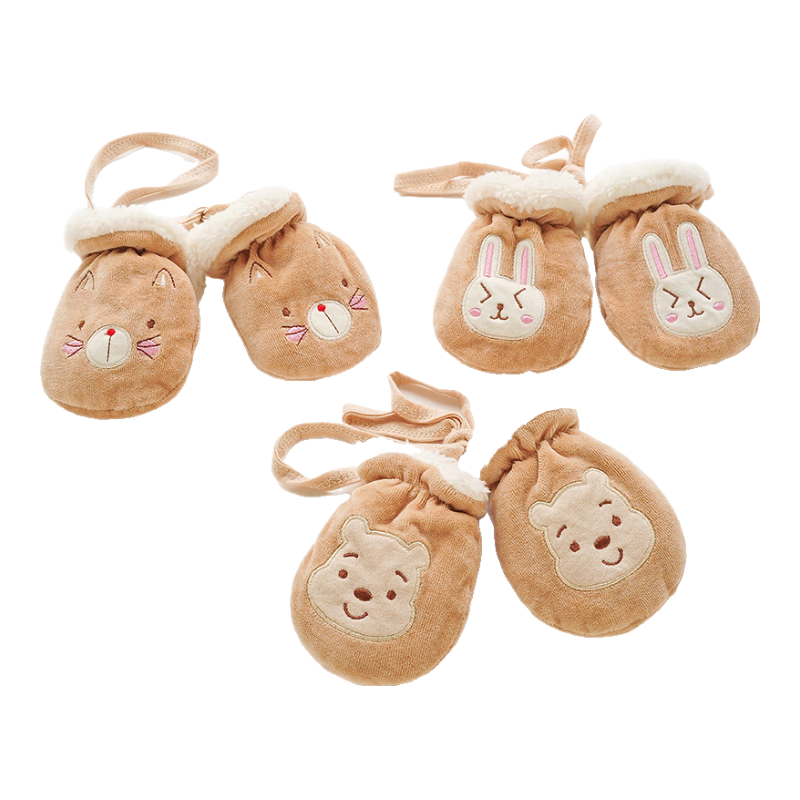 LAXIALIYA Baby Gloves for Autumn And Winter, Suitable for Infants Aged 0-1 Thickened Warm Children's Newborn Infant Fleece-Lined Sleeping Anti-Freeze Gloves