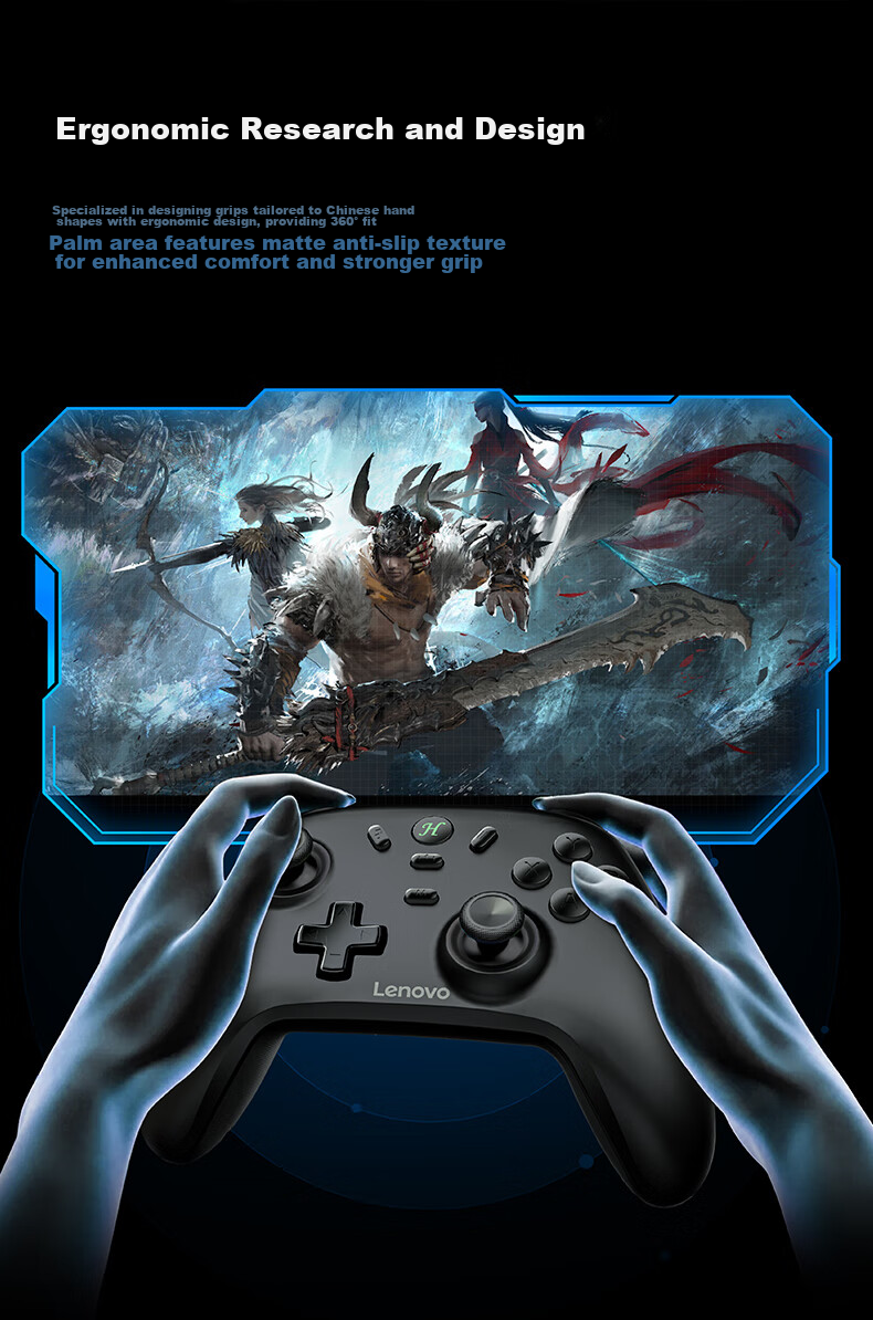 Lenovo S07 Wireless Bluetooth Game Controller Switch 2-in-1 Xbox Wired PC Mobile NS Steam Controller Dual Shadow Wonderland Mingmo Abyss Virtual Feather Single White 15