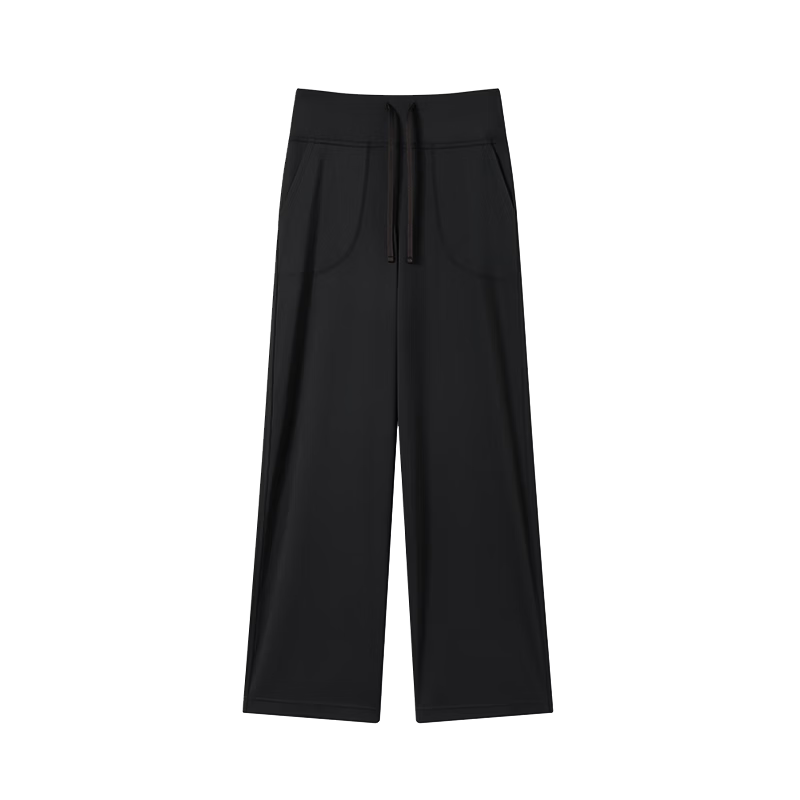 JD Jingzao Women's Casual Straight-Leg Pants 2026 New Loose Slim High-Waist High-Elasticity Pants Black M