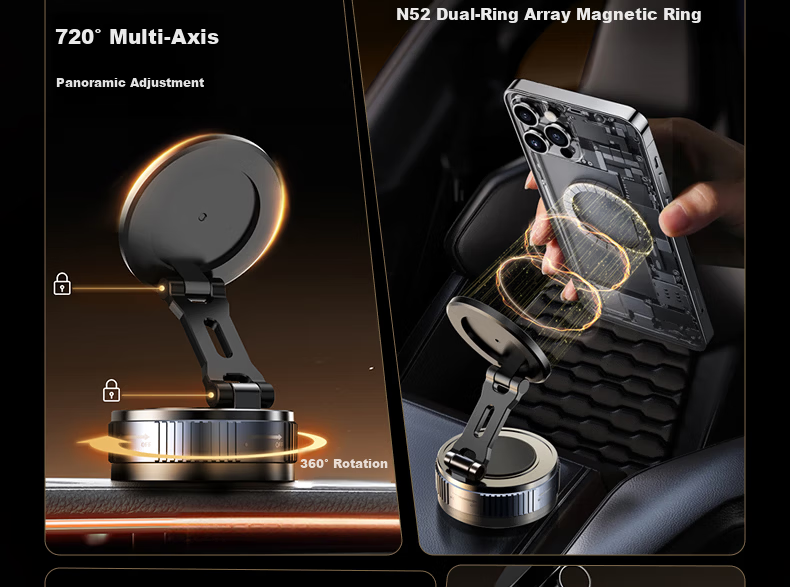 Zhiguozhe Car Magnetic Phone Holder Vacuum Suction Cup 2026 New Model Car Dashboard Navigation Mount Bestseller 6