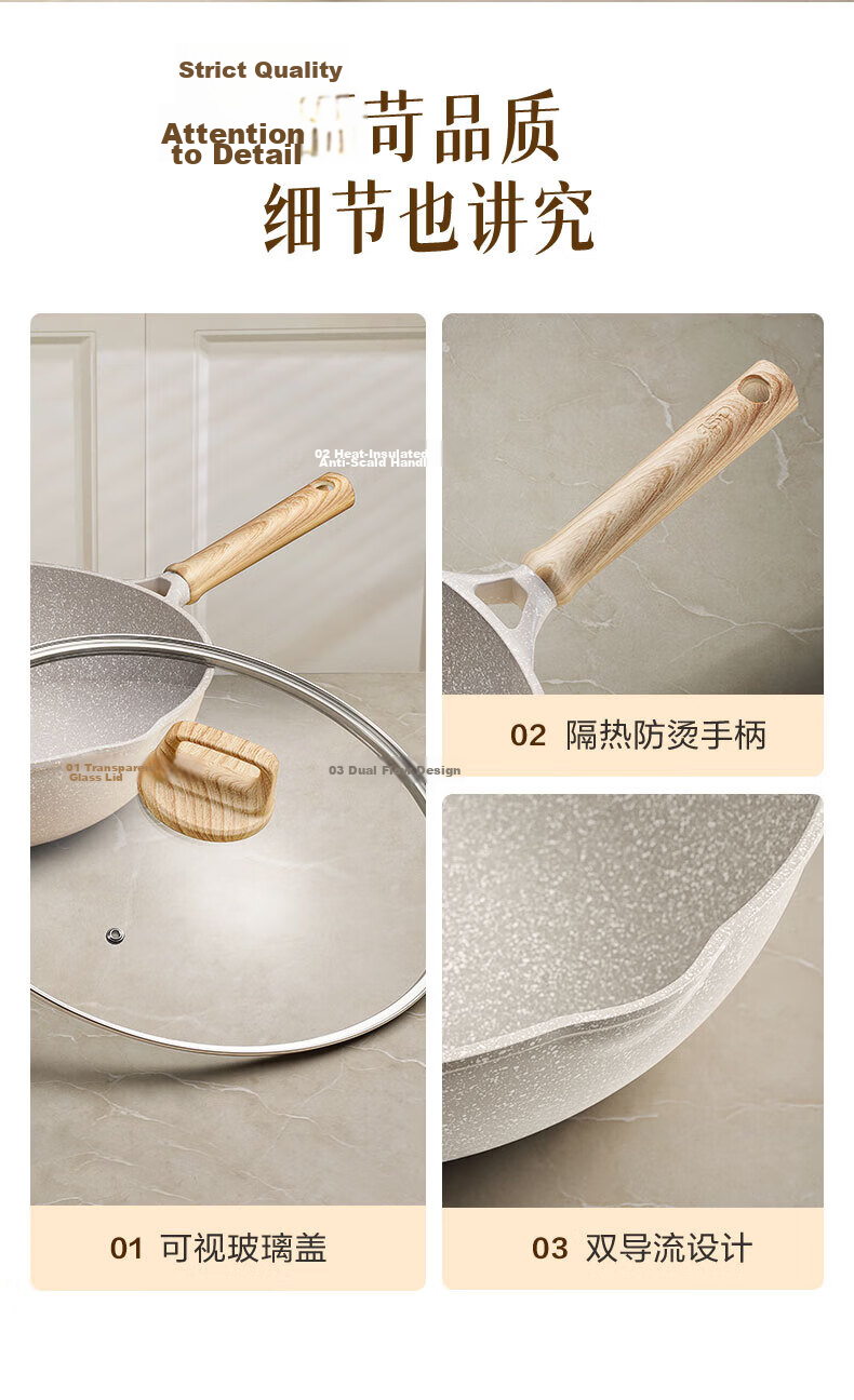 ASD 28cm Cast Aluminum Maifan Stone Non-Stick Frying Pan CL28S1WJ 18