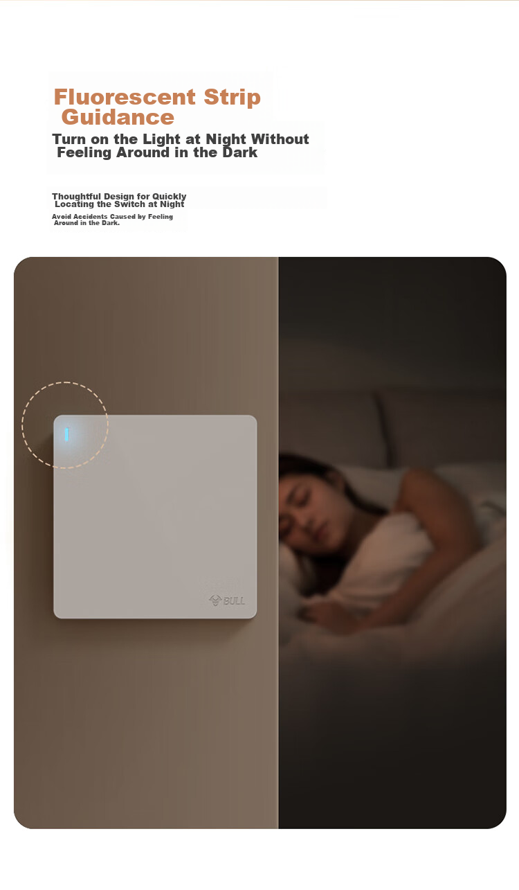BULL Switch Socket, G12 Series Single-Pole Double-Throw Switch Wall Large Panel, G12K112 Muxue White 16