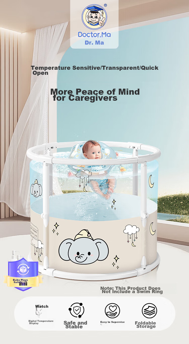 Dr. Ma Baby Swimming Tub Foldable Bath Tub Household Newborn Infant Bathing Tub Toddler Pool 2