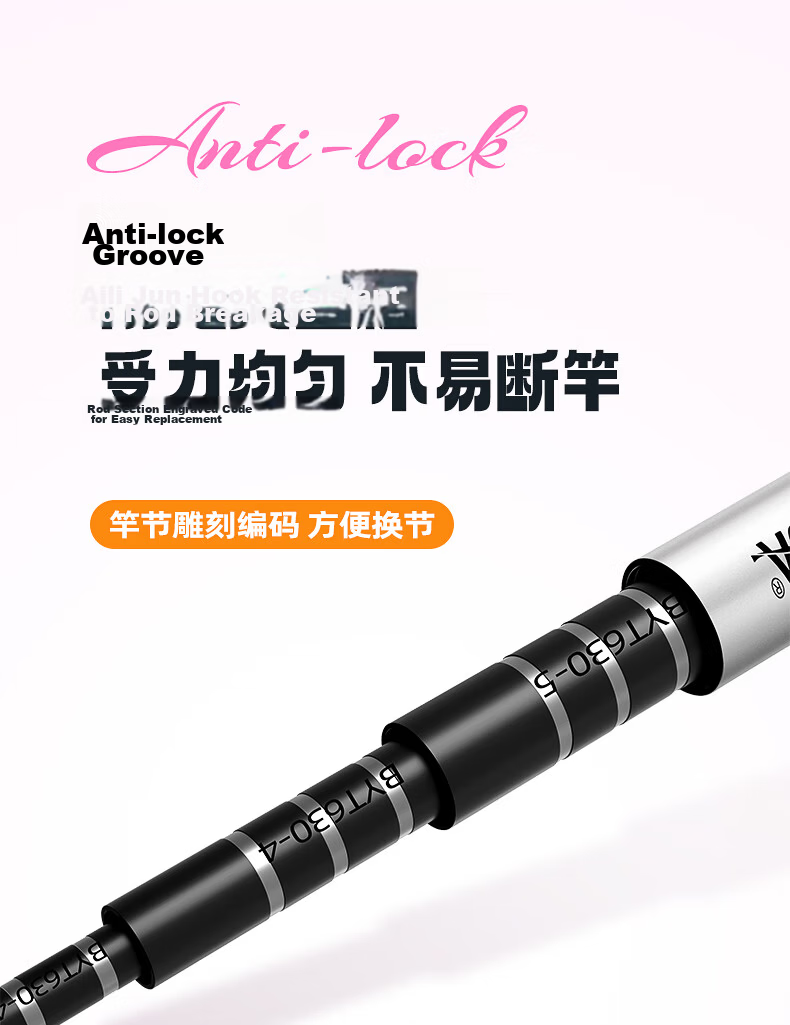 Hua's Cocoon Amber Fishing Rod Flower Bloom Twelve Comprehensive Fishing Rod for Silver Carp and Bighead Carp Hand Rod Tai Fishing Rod Hand Pole 5H 8.1m 18