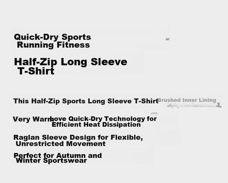 Xtep Men's Quick-Dry Long Sleeve Sports Shirt with Half-Zip, Breathable Fitness Running Outdoor Top 3