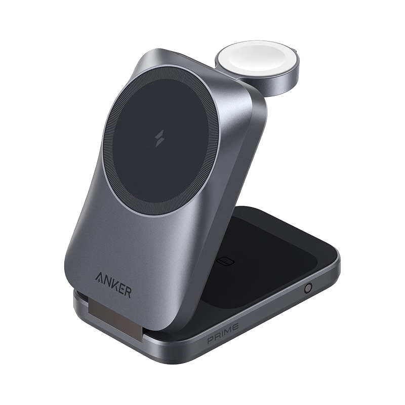 ANKER Prime 35W Air-Cooled Tri-Fold Multi-Functional Desktop Wireless Charger MagSafe Magnetic Fast Charging for Apple 17 Pro Max Earphones Apple Watch Black