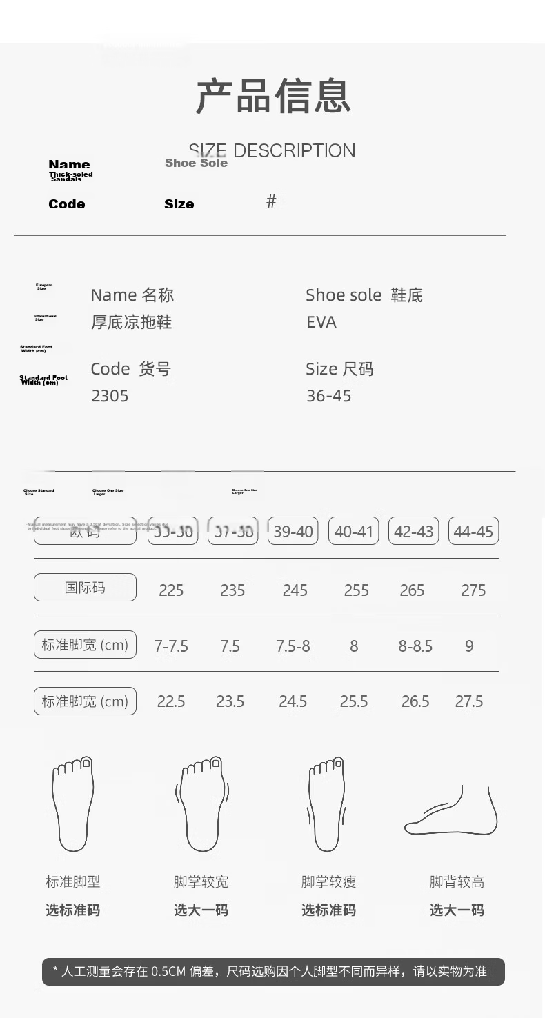 GUOLUOFEI Thick-Soled Slip-On Sandals for Men, Summer Bathroom Shower Non-Slip Couple Indoor Slippers for Me 10