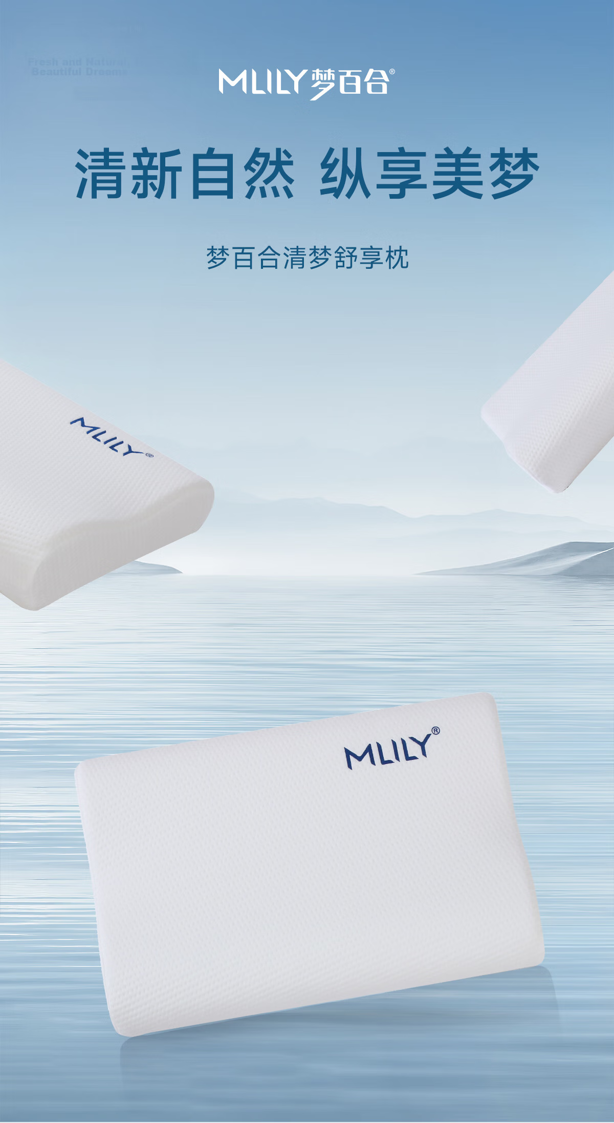 MLILY Slow Rebound Memory Foam Cervical Pillow Core, Sleep-Specific Adult Pillow, Single-Person Single-Use Comfortable Pillow M 1