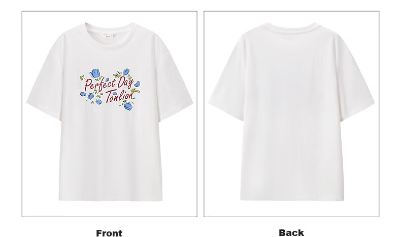 TonLion 2026 Summer Women's Graphic Short Sleeve T-Shirt Casual Fashion Versatile Minimalist Premium Women's Trendy T-Shirt 11