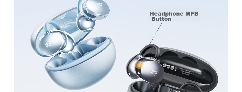 IKF AirClip Pro Clip-On Bluetooth AI Translation Wireless Open Bone Conduction Hi-Res Gold Standard LDAC Long Battery Life for Huawei Star Black 89