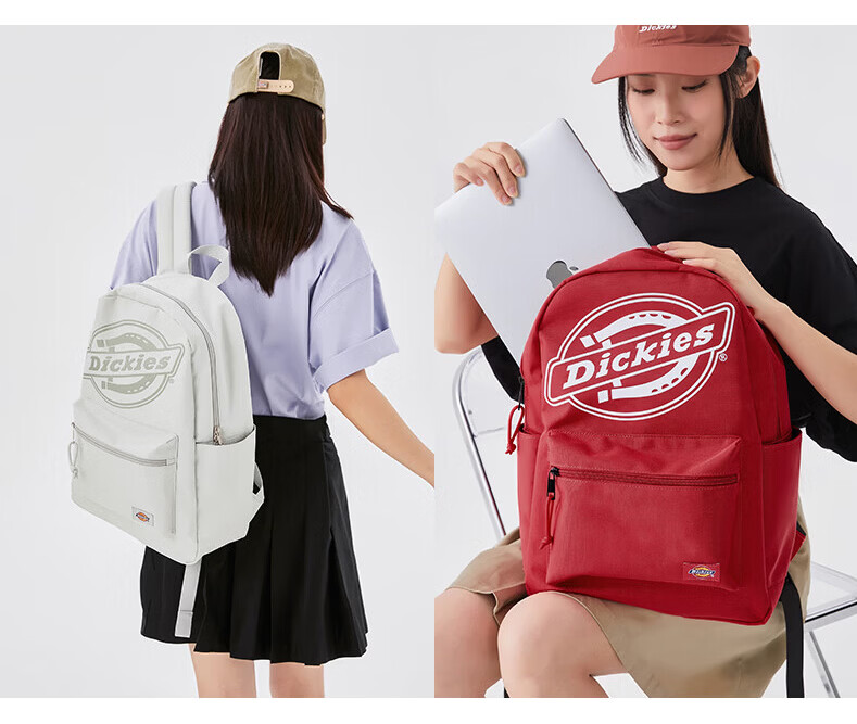 Dickies Backpack, Large Capacity Travel Bag for Women, Laptop Bag, Schoolbag for Female College Students And Middle School Students, Stylish Youth Pink 17